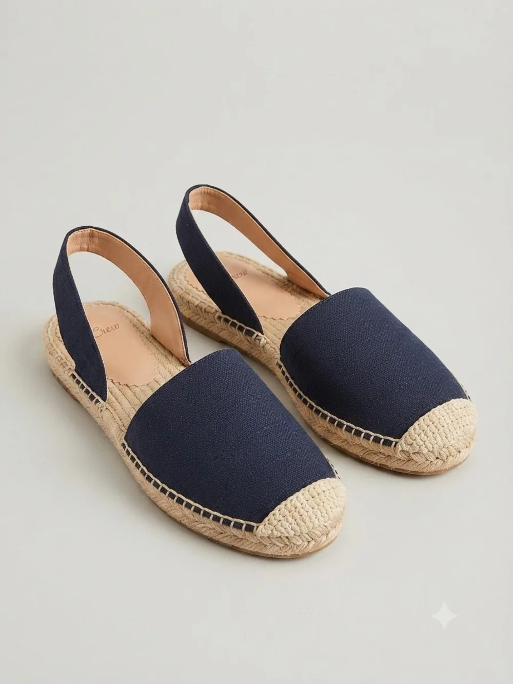 J.Jill Navy Blue Canvas Espadrille Slingback Sandals Size 9 EUC